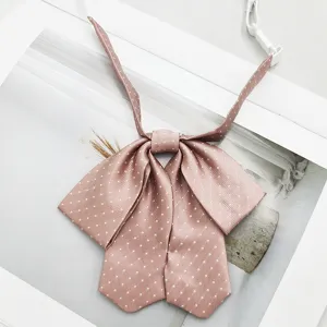 Pink polka dot JK bow tie sweet Japanese style student uniform neckwear fabric accessory