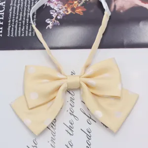 Cute yellow polka dot bow tie for women JK uniform collar flower sweet student accessory