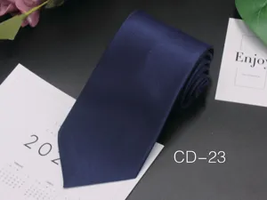 Detailed shot of dark blue men business tie, fine texture fabric, professional accessory.