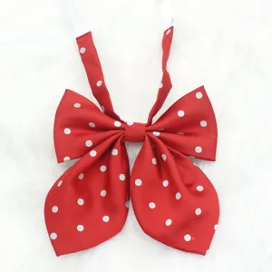 Red polka dot bow tie, Korean style cute JK uniform collar accessory for women and girls.