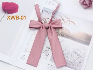 Solid color twill JK uniform bow tie, cute pink sailor suit collar tie for women and girls daily wear.
