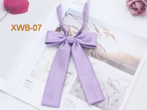 Solid color twill small bow tie for JK uniform, sweet lavender fashion necktie for women.