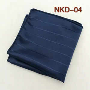 Pochette de costume rayée bleu marine homme polyester jacquard élégant accessoire
