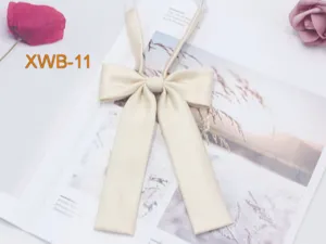 Solid color twill long bow tie for women JK uniform sailor suit neckwear accessory.