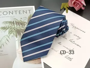 Men's business striped necktie classic jacquard woven polyester formal wear interview tie 8cm