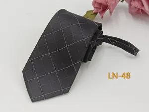 Men's dark grey plaid jacquard necktie professional business formal wear suit tie 7cm