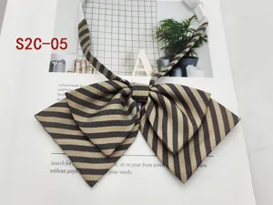 Doppelter gestreifter JK Fliege Schluppe fuer Schuluniform vielseitiges Modeaccessoire.