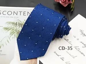 Men's business necktie 8cm classic formal wear professional jacquard polyester blue tie