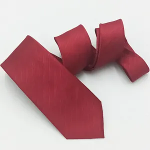 Classic red men's tie for formal business wedding wear, high density jacquard fabric 8cm