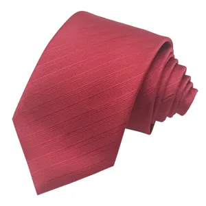 Red men's tie formal business wedding jacquard yarn-dyed fabric classic 8cm width