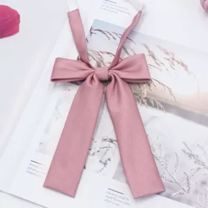 Solid color twill long handle bow tie, perfect for women's sailor suits and JK uniforms.