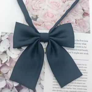 Donkerblauwe platte JK vlinderstrik, Japans schooluniform accessoire, zoete stijl.