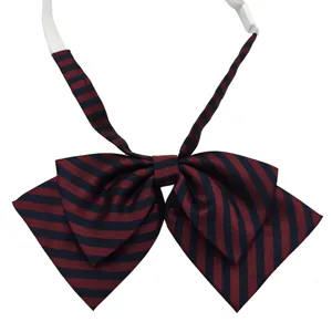 Doppelter gestreifter JK Schleife Fliege rot blau Uniform Halstuch fuer Damen Maedchen