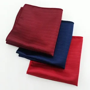 Pochette de costume homme polyester rayé jacquard mouchoir mode accessoire formel lot