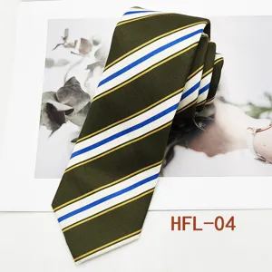 Vintage green striped men's necktie for business formal and casual suit wear 8cm wide