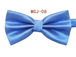 Farfallina blu a quadri da uomo, elegante cravatta a farfalla doppia per abito da sposa.