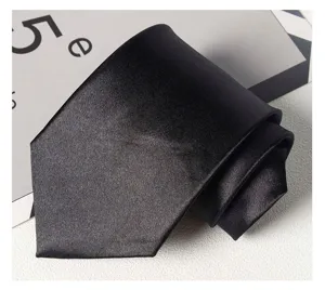 Cravate homme noire unie cravate d'affaires formelle cravate flèche design sans nœud.
