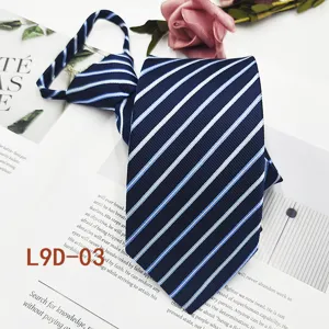 Cravatta a righe con zip da uomo affari formale jacquard moda larghezza 8cm stile chic