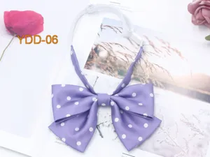 Korean style double layer polka dot bow tie with adjustable strap for JK uniform collar.