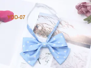 Light blue polka dot bow tie JK uniform collar accessory sweet style for daily wear