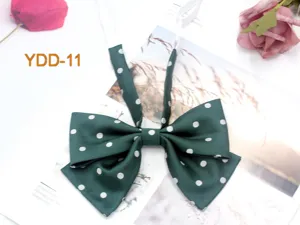 Dark green polka dot bow tie, sweet JK uniform sailor collar accessory for women and girls.