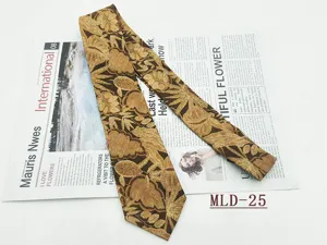 Cravatta da uomo con stampa floreale botanica retrò cotone casual larga 8cm stile