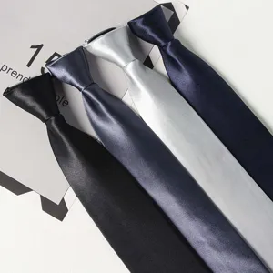 Ensemble de cravates zippées unies pour hommes, cravates formelles professionnelles.