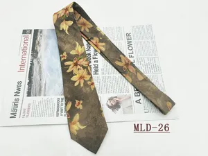 Cravatta da uomo in cotone con stampa floreale vintage 8cm cravatta retrò casual.