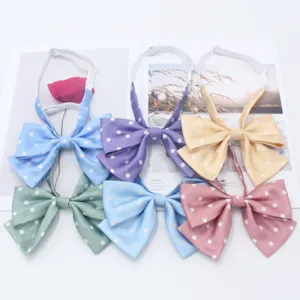 Korean Style JK Uniform Bow Tie Double Layer Polka Dot Bowknot Collar Flower Women Sailor Suit Fashion Neckwear