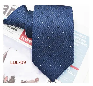 Blue silk textured zipper tie detailed with subtle white patterns for business daily wear