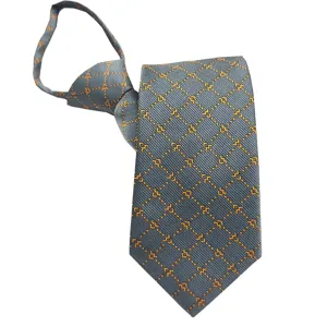 Cravatta con cerniera uomo affari formale jacquard moda cravatta pronta da indossare 8cm