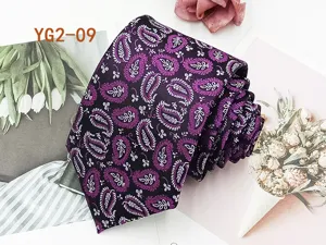 Men's business casual paisley jacquard necktie, stylish polyester fabric for formal wear.