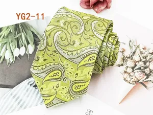 Men green paisley jacquard necktie business casual wedding suit neckwear items 8cm