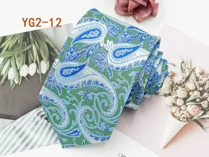 Men's paisley jacquard necktie business casual polyester silk woven tie 8cm width