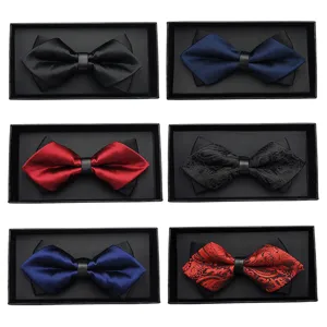 Men's Classic Jacquard Bow Tie British Style Wedding Business Suit Shirt Bowtie With Gift Box Packaging
