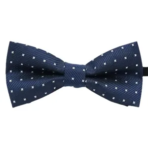 Noeud papillon bleu marine pour enfants à motif de croix blanche, accessoire élégante.