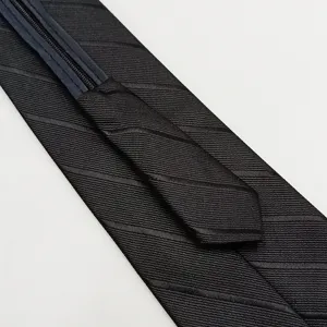 Men business zipper tie black striped 8cm easy wear no tie formal necktie for men daily use