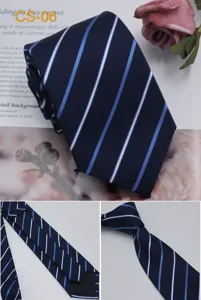 Cravatta uomo affari formale in seta 8cm design a righe classico jacquard per abito