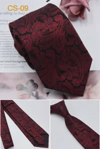 Lussuosa cravatta da uomo in seta con motivo jacquard paisley classico per affari e lavoro.