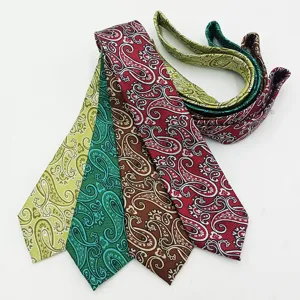 Men's Classic Paisley Jacquard Necktie Business Casual Wedding Formal Suit Neck Tie Standard Width Fashion