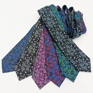 Men's classic paisley jacquard necktie business casual fashion neckwear for 8cm width