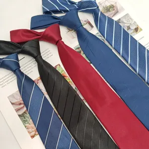 Men's Business Formal Tie Classic Striped Jacquard Necktie Polyester Wedding Office Neck Wear Accessory