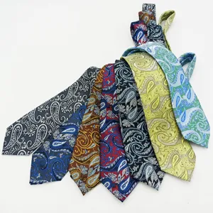 Classic paisley jacquard men necktie set, stylish business casual formal tie collection for men