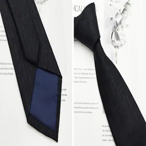 Cravatta in seta nera classica jacquard da uomo, abito formale da lavoro, larghezza 8 cm elega