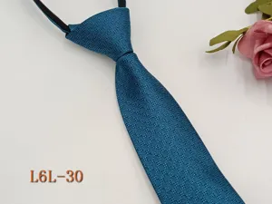 Men business zipper tie teal textured grid narrow necktie wedding formal wear 6cm