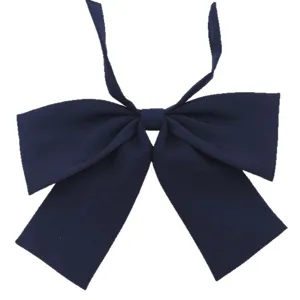 Nœud papillon d'uniforme JK bleu marine style japonais, grand nœud mat avec lanière.