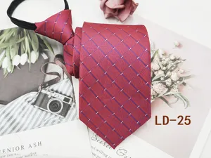 Men zipper tie red plaid lazy necktie business formal wear 8cm wedding party office suit