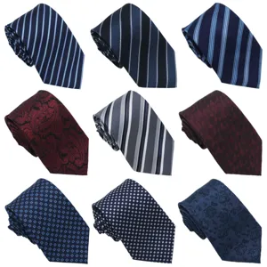 Cravatta da Uomo in Seta Business Formale a Righe Jacquard Classica Matrimonio Ufficio Accessori per Abito