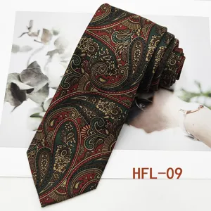 Vintage paisley necktie for men business formal suit 8cm width neck tie accessory