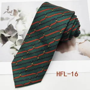 Vintage green geometric silk tie men's business formal suit fashion accessory 8cm